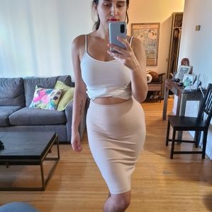 American Apparel Beige Bodycon Pencil Skirt